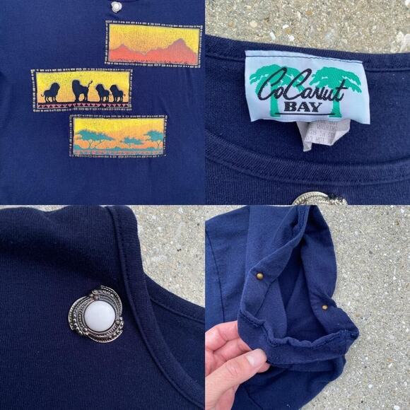 Vintage African Lion sunset graphic t-shirt Lion King vibes Size Woman's 2XL - Picture 3 of 3